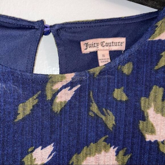 Juicy Couture Layered Babydoll Floral Top | Color Navy Blue | Size S | EUC - Picture 6 of 9